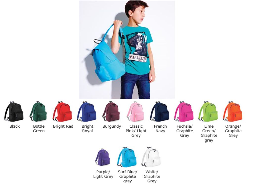Bagbase BG125b Junior Fashion Backpack - Click Image to Close